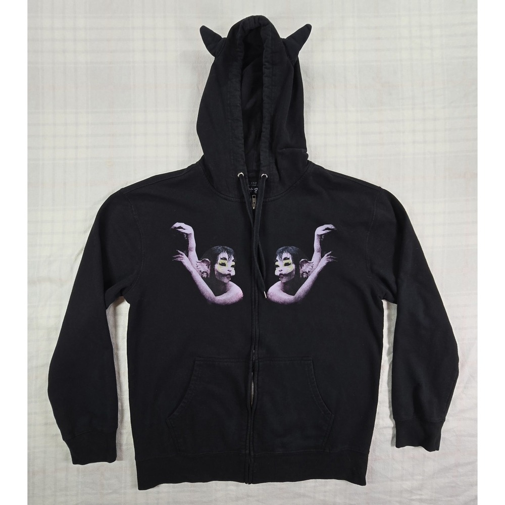 Melanie Martinez Portals Tour Zip Up Hoodie Black Creature Ears Graphic L